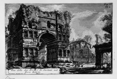 One of the Two Arches of Stertinius in the Forum Boarium by Giovanni Battista Piranesi